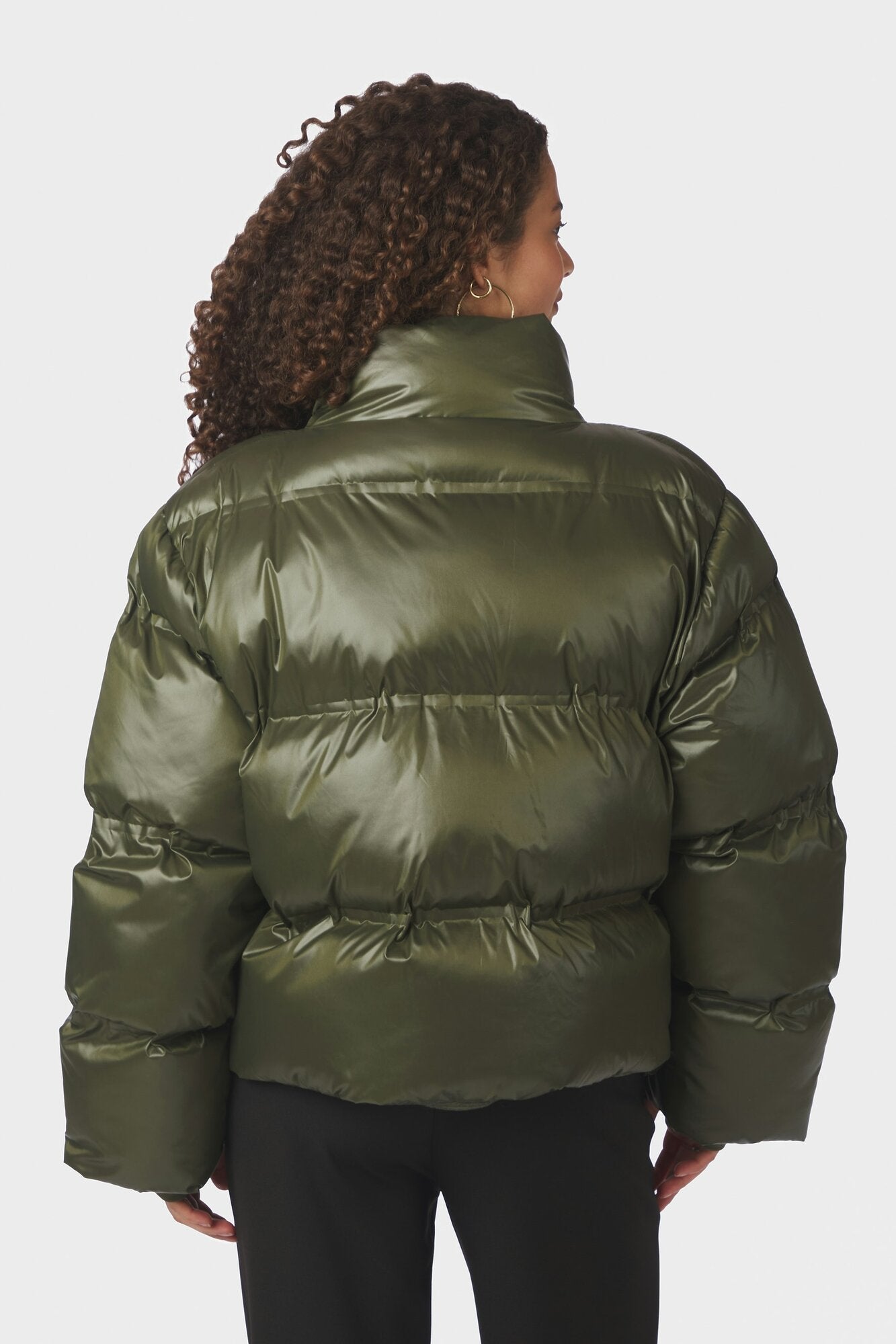 Rhea Shiny Puffer jakke - Olive